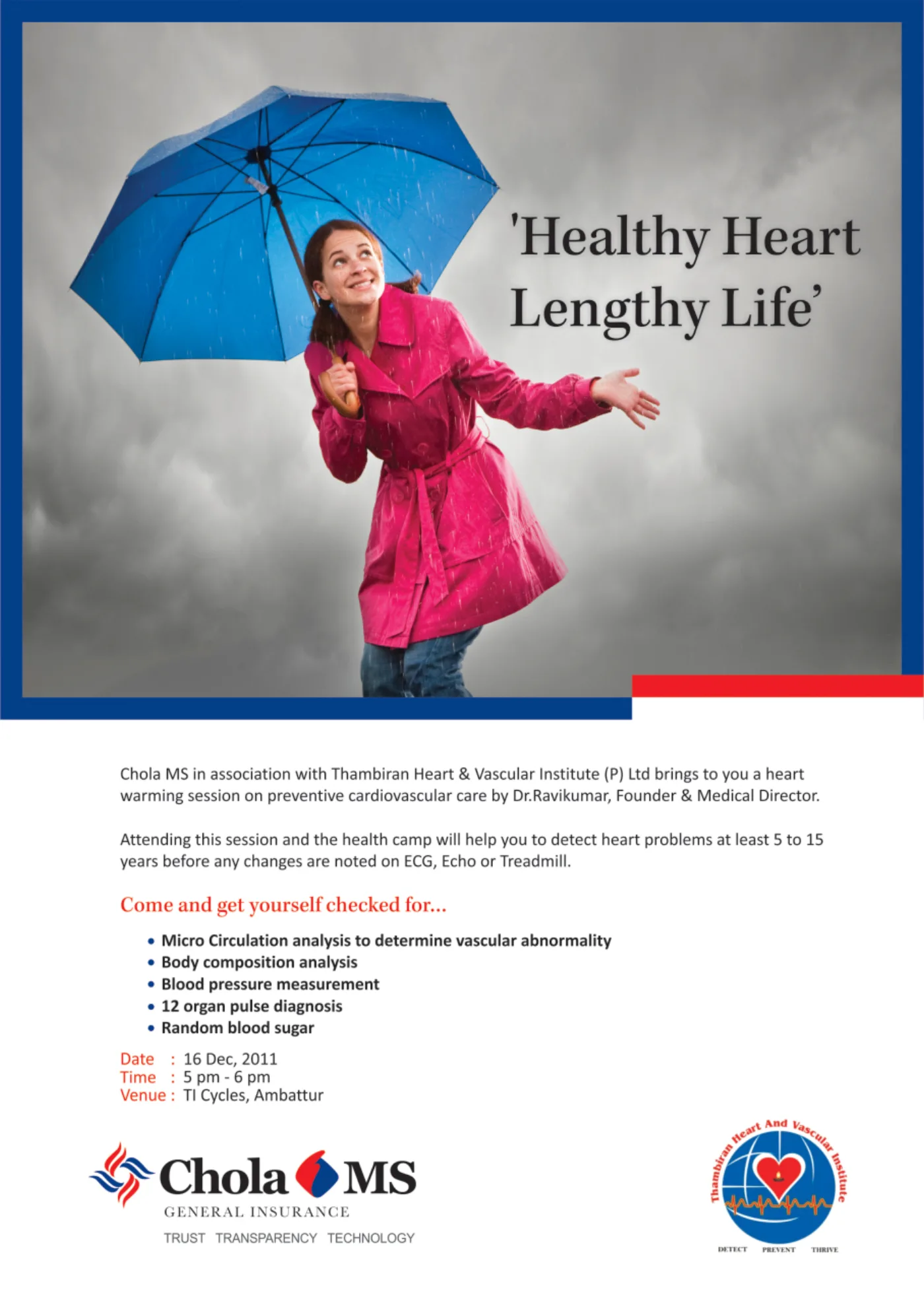 Chola MS Healthy Heart preventive care campaign creative