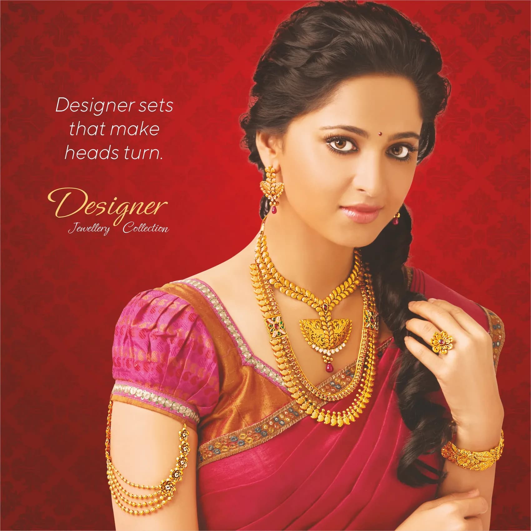 Designer jewellery collection campaign photography with celebrity model