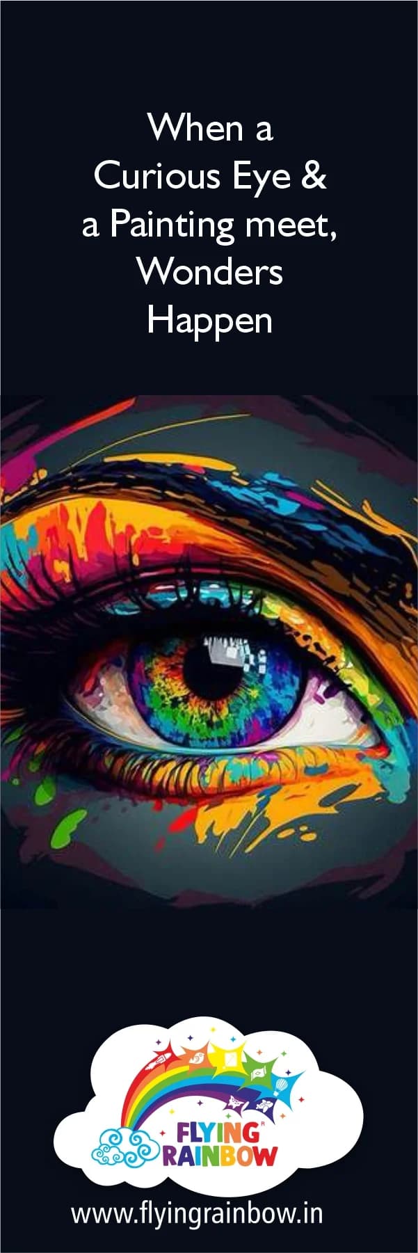 "When a Curious Eye & a Painting Meet" creative brand campaign illustration