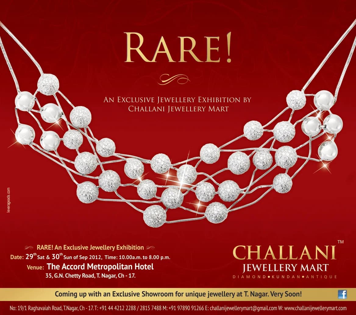 "RARE!" exclusive jewellery exhibition creative for Challani Jewellery Mart
