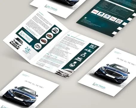 Sai Travels tri-fold brochure and print collateral design