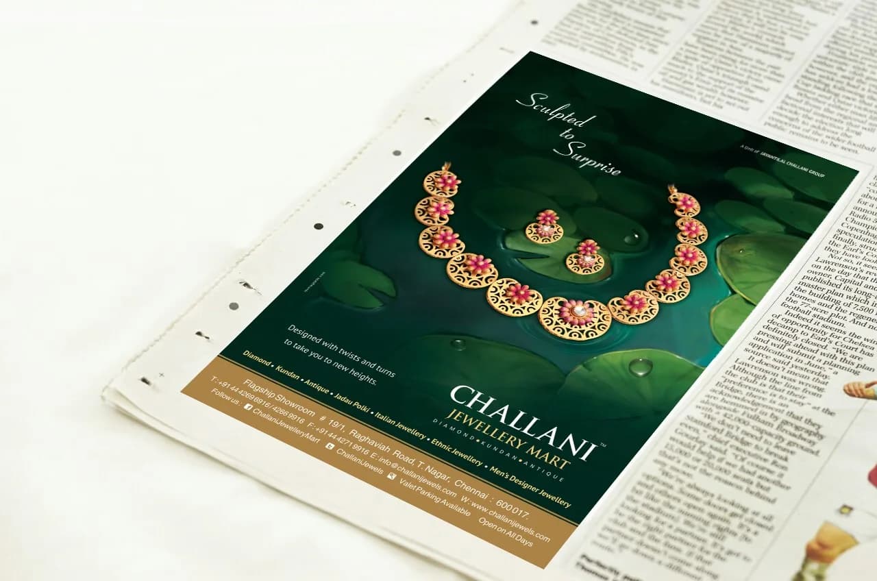 Challani Jewellery Mart newspaper press advertisement