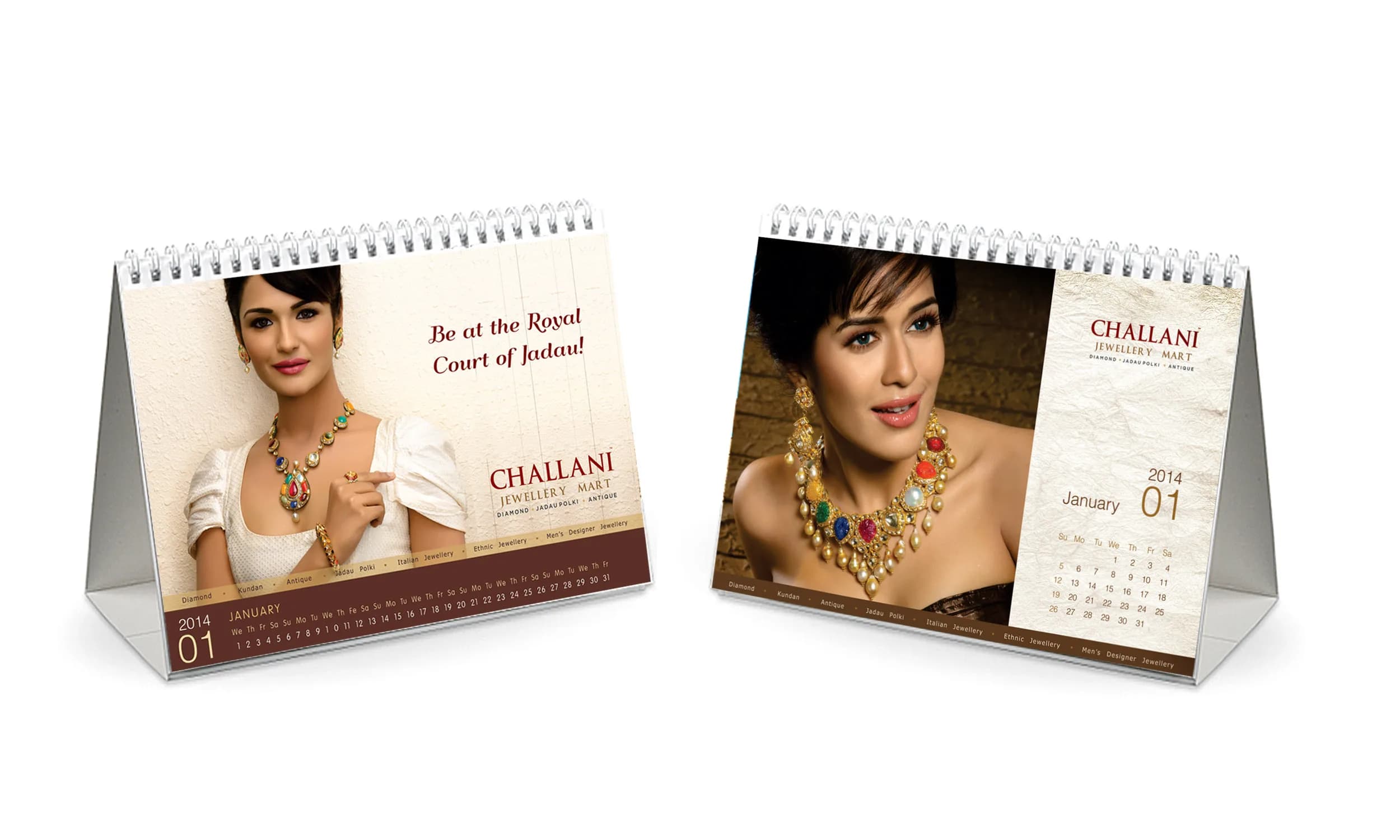 Challani Jewellery Mart desk calendar design