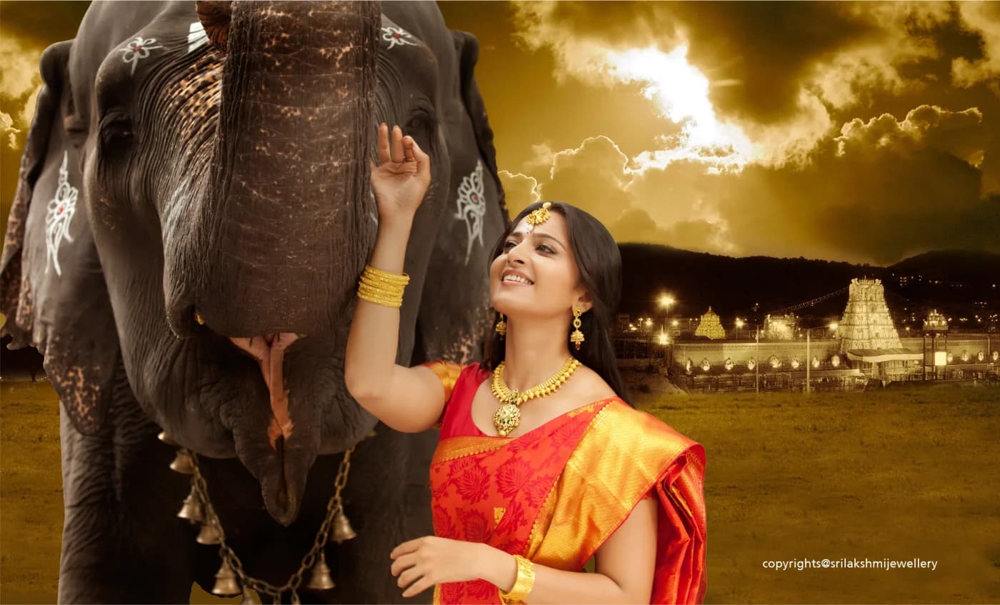 Sri Lakshmi Jewellery temple heritage model photography