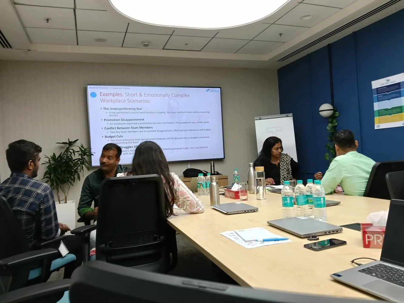 Emotional intelligence workshop session on workplace scenarios