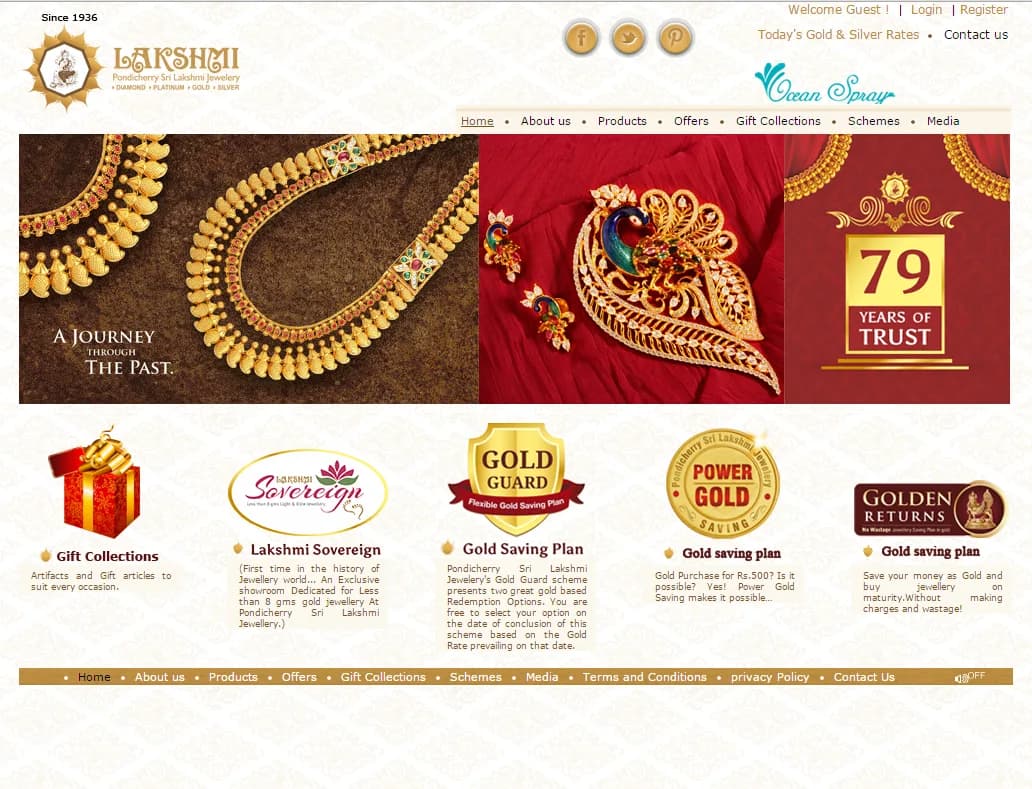 Lakshmi Silvers e-commerce website design